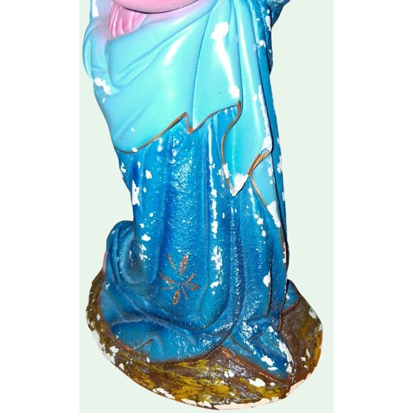 Vintage Nativity Scene Figurines Set Joseph Mary Shepherd Hand-Painted Chalkware - Picture 7 of 14